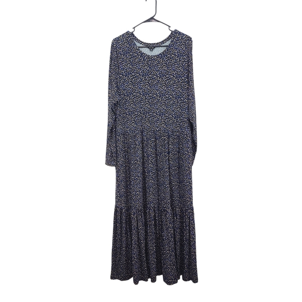 Saint + Sofia Women's Plus Printed Long Sleeves Tiered Maxi Dress - 14